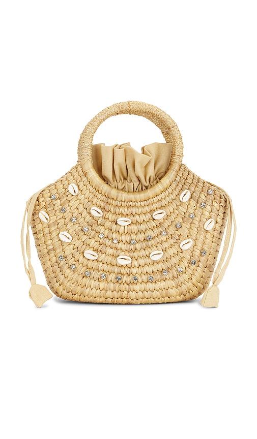 hat attack janie shell top handle bag in neutral.