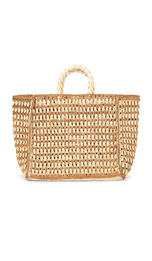 hat attack melody tote bag in tan,neutral.