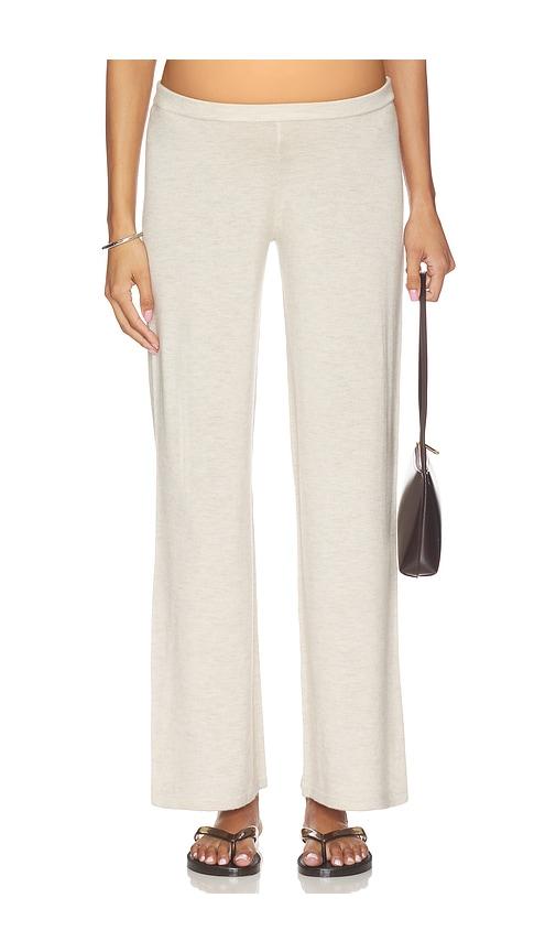 hatch the celeste knit pant in beige. - size l (also in m, s, xs)