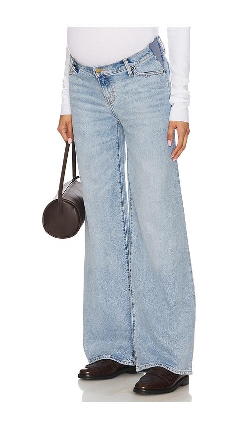 hatch the maternity wide leg jeans in blue. - size 24 (also in 25)
