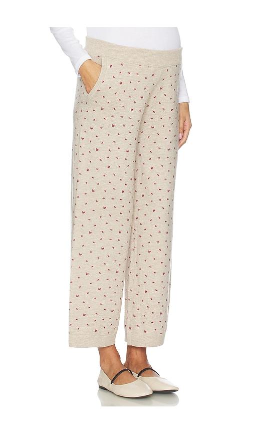 hatch the nora floral knit pant in tan. - size 3 (also in 4)