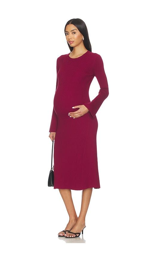 hatch the odette ribbed midi dress in burgundy. - size l (also in xs, m, xl)