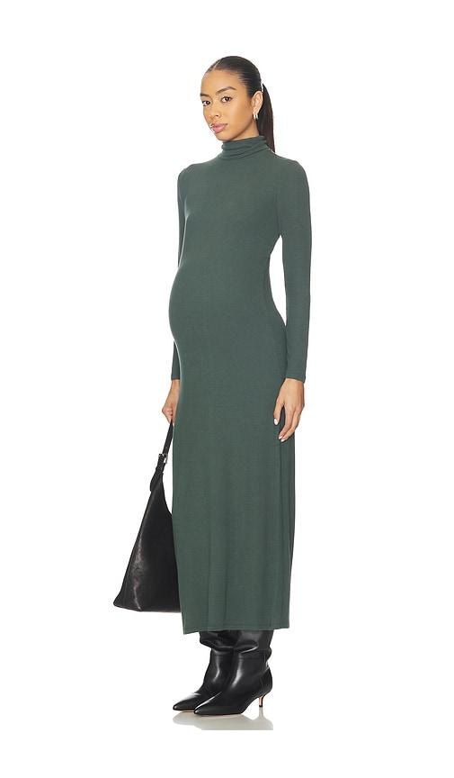 hatch the softest rib turtleneck dress in dark green. - size 3 (also in 4)