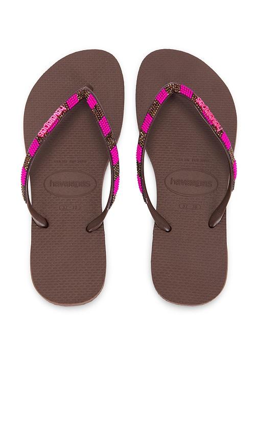 havaianas slim glow sandal in chocolate. - size 37/38 (also in 39/40)
