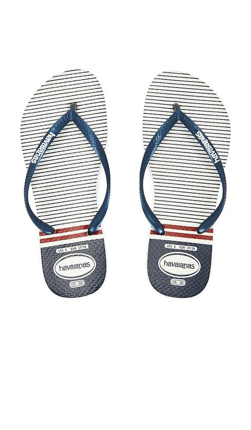havaianas slim nautical sandal in navy. - size 35/36 (also in 37/38, 39/40, 41/42)