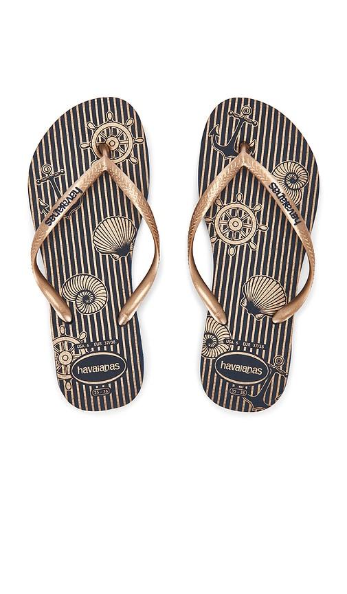 havaianas slim nautical sandal in navy. - size 35/36 (also in 41/42)