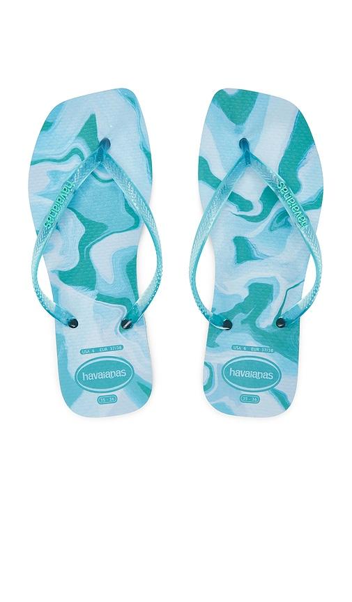 havaianas slim square jelly sandal in baby blue. - size 37/38 (also in 39/40, 41/42)