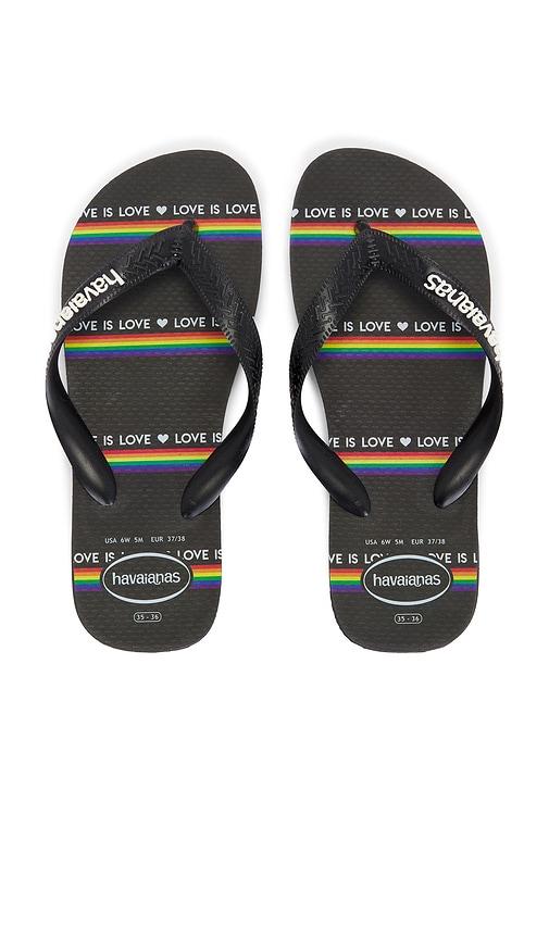 havaianas top pride sandal in black. - size 35/36 (also in 37/38, 39/40, 41/42)