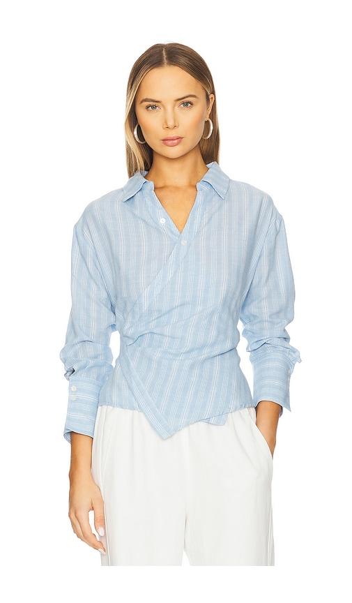 heartloom elene shirt in blue. - size s (also in xs)