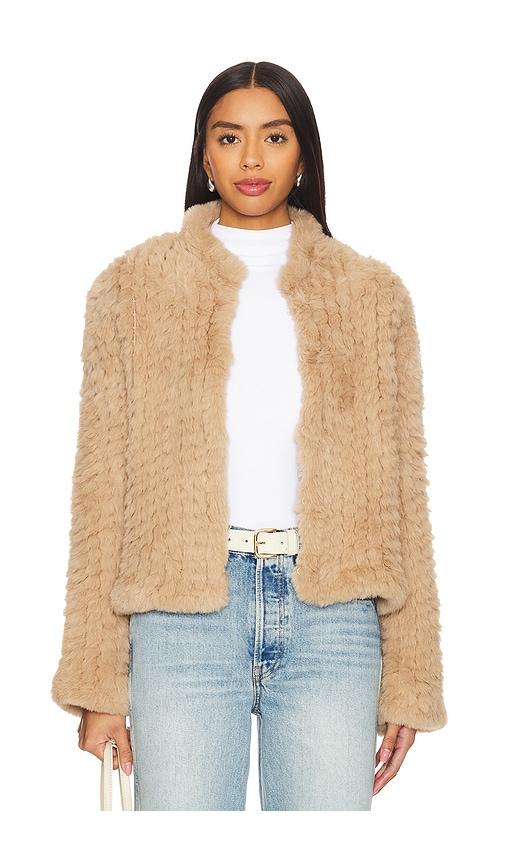 heartloom keris faux fur jacket in beige. - size l (also in xs)