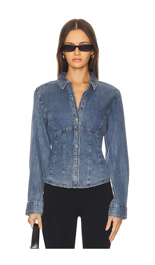 heartloom mitchell shirt in denim-medium. - size s (also in xs)