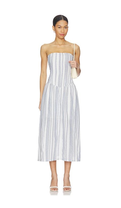 heartloom ronan dress in white,navy. - size l (also in xs, xl)