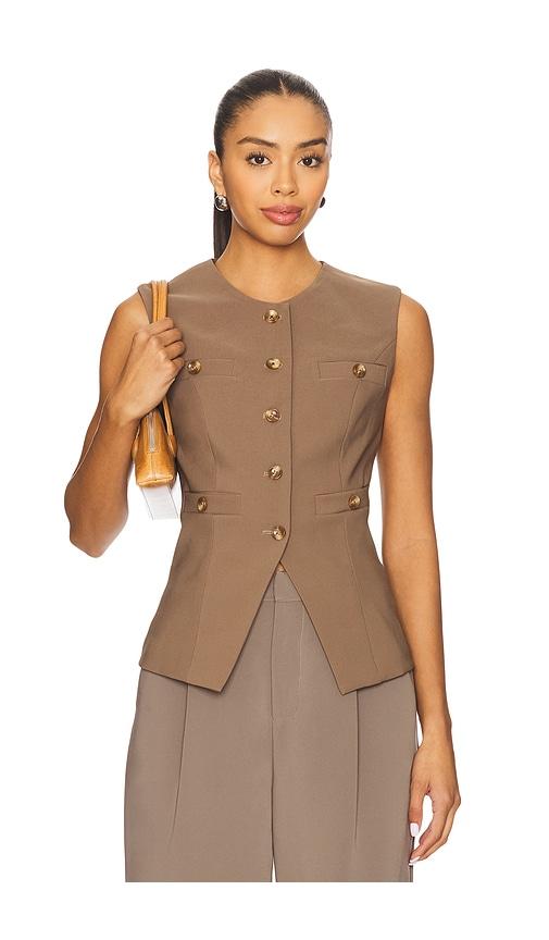 heartloom roxanna vest in brown. - size s (also in xs)