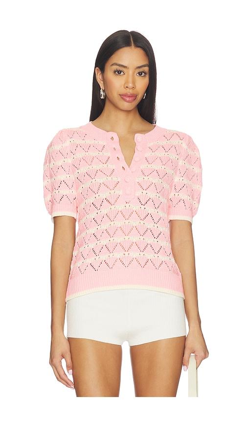 heartloom verano top in pink,white. - size l (also in xs, s, m)