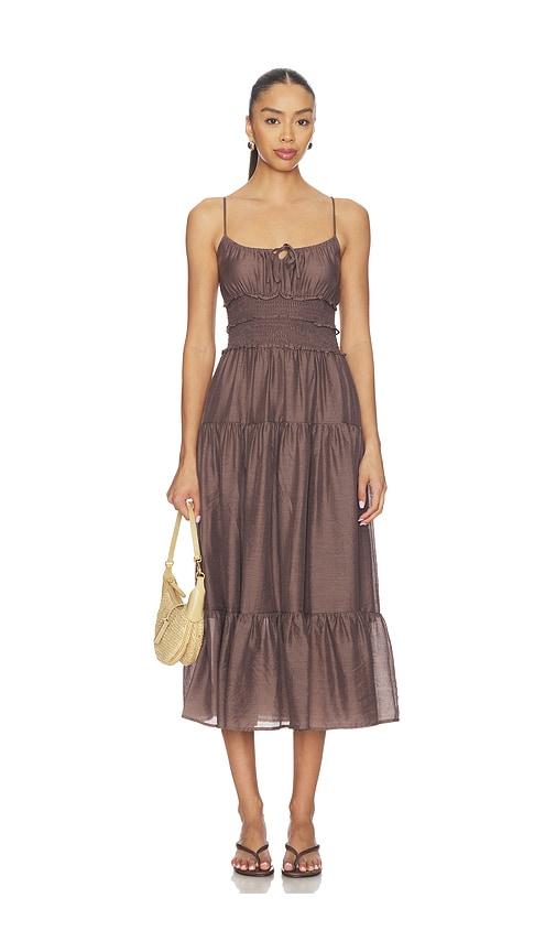 heartloom zinna dress in brown. - size l (also in xl)