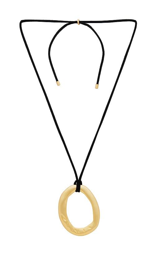 heaven mayhem black maxi necklace in metallic gold.