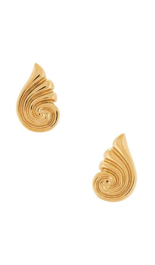 heaven mayhem capri earrings in metallic gold.