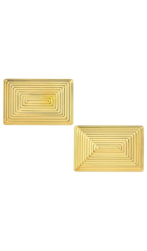 heaven mayhem celeste earrings in metallic gold.