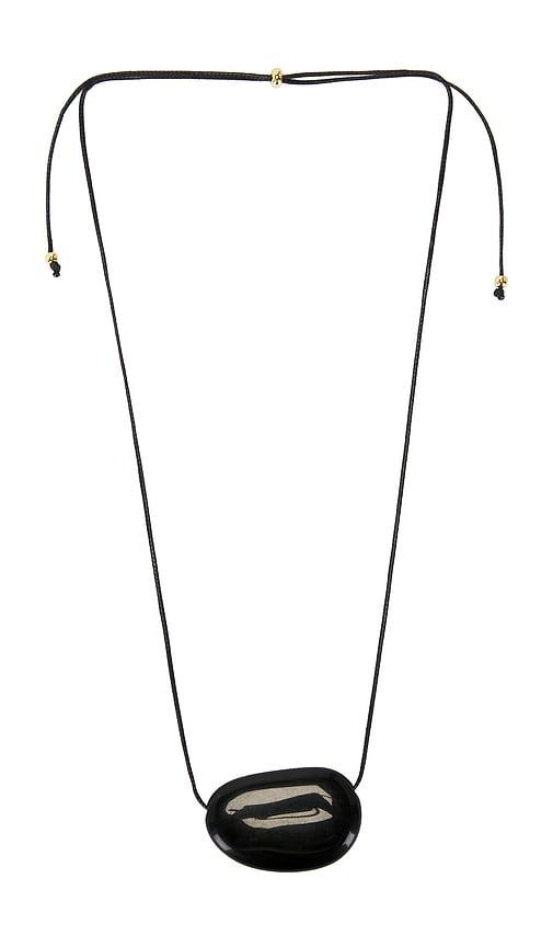 heaven mayhem julia long pendant necklace in black.