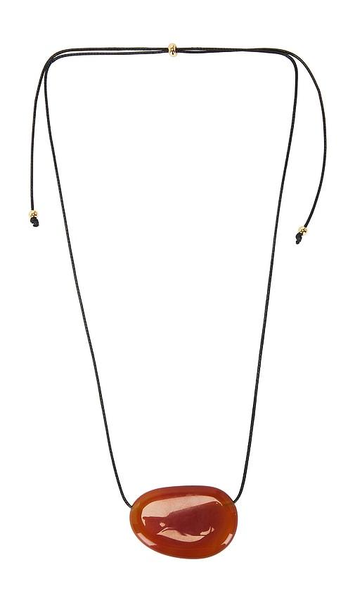 heaven mayhem julia long pendant necklace in red.