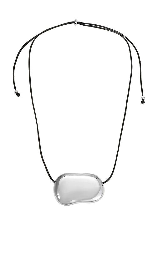 heaven mayhem julia necklace in metallic silver.