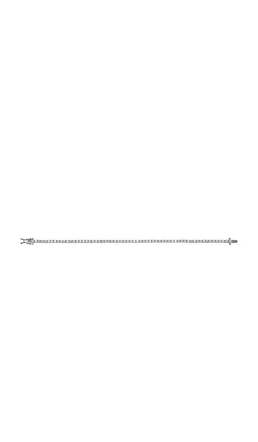 heaven mayhem lab grown tennis bracelet in metallic silver.