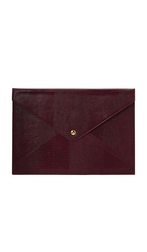 heaven mayhem laptop sleeve in burgundy.