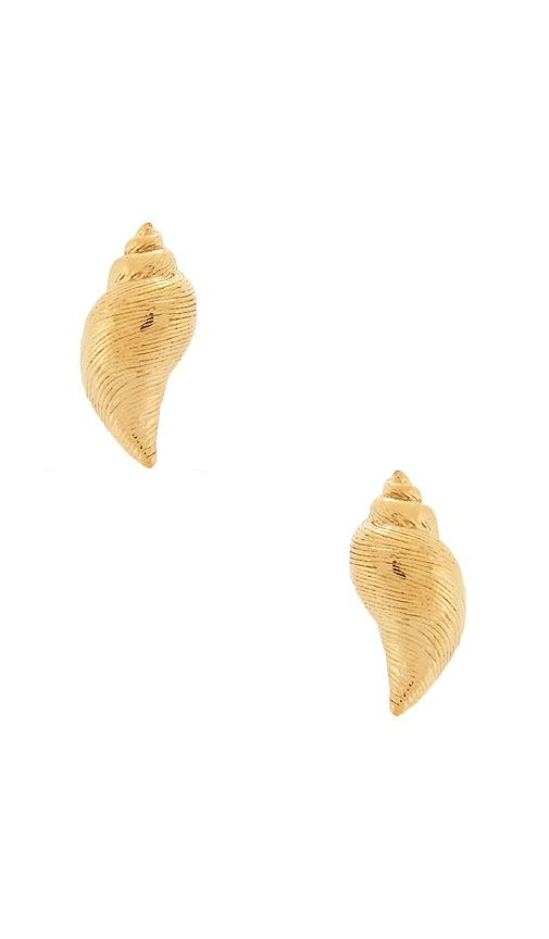 heaven mayhem luce earrings in metallic gold.