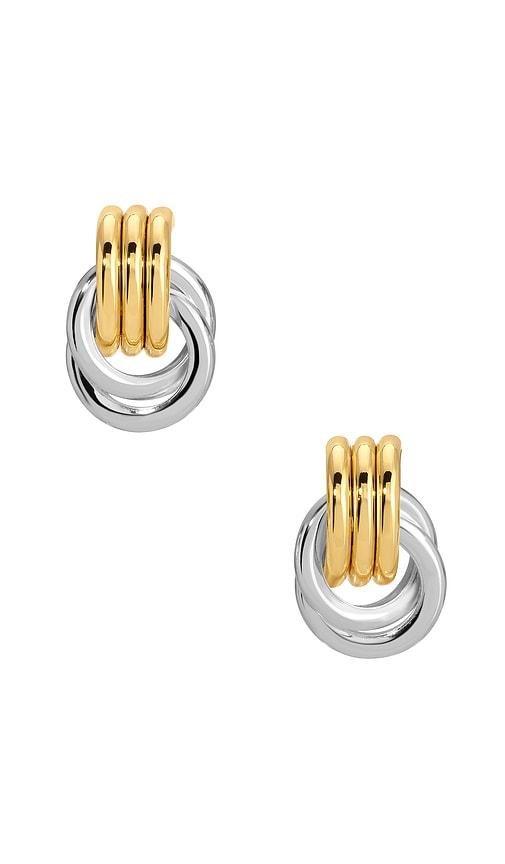 heaven mayhem micro knot earring in metallic gold,metallic silver.