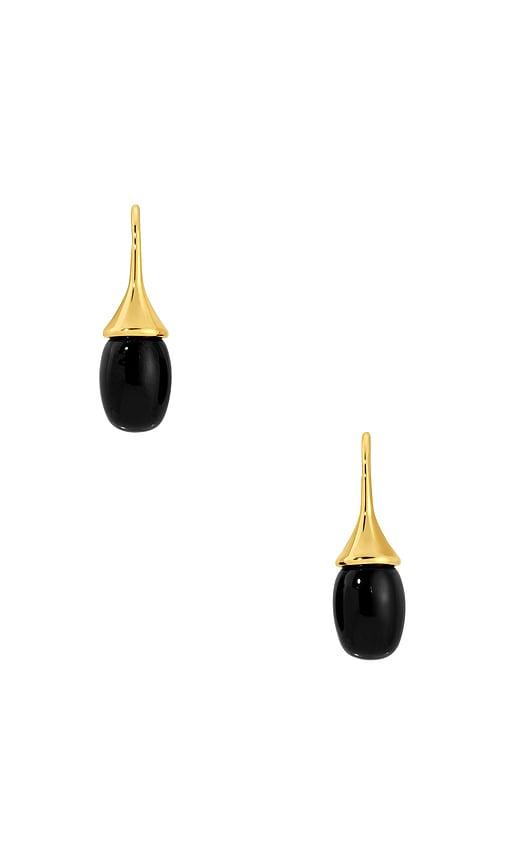 heaven mayhem odette drop earring in metallic gold,black.