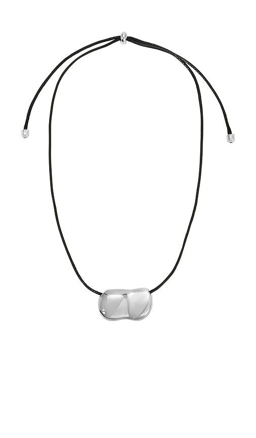 heaven mayhem pebble necklace in metallic silver.