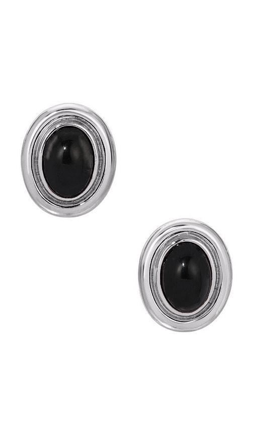 heaven mayhem prize stud earrings in metallic silver.