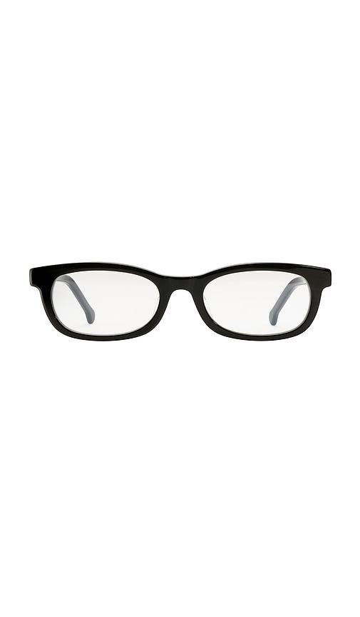 heaven mayhem rhey clear sunglasses in black.