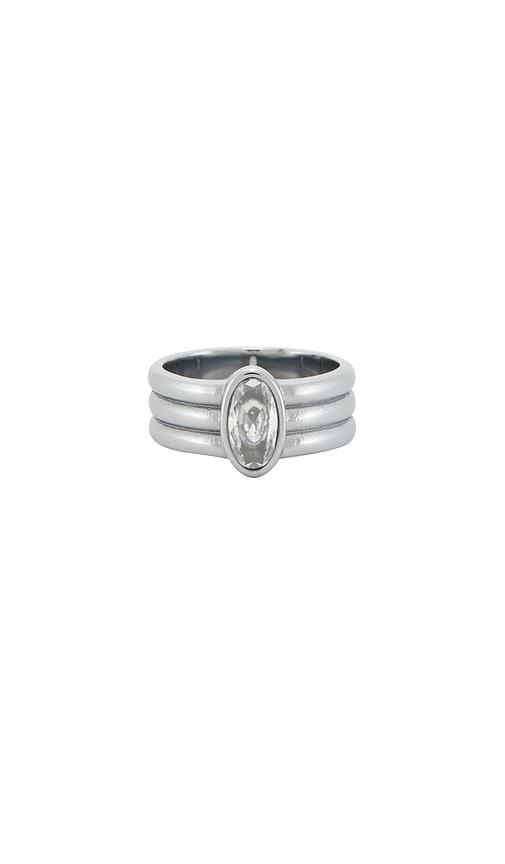 heaven mayhem vivi ring in metallic silver. - size 3 (also in 4)