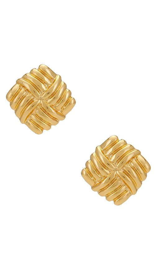 heaven mayhem wind earrings in metallic gold.