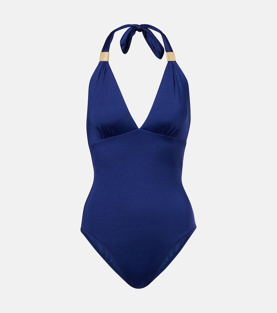 heidi klein beau soleil halterneck swimsuit