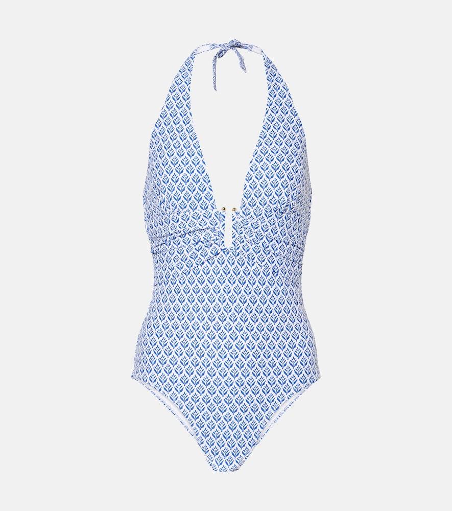 heidi klein cape cod printed halterneck swimsuit