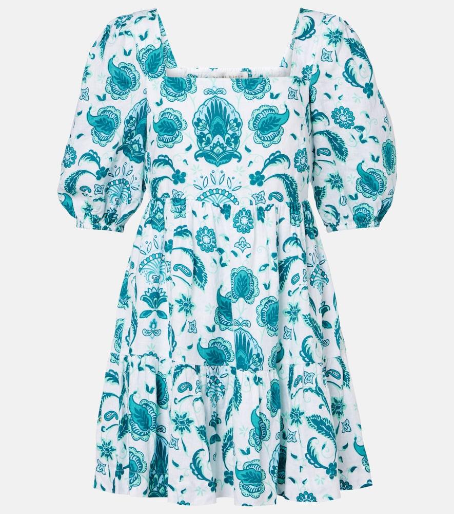 heidi klein kos paisley linen minidress