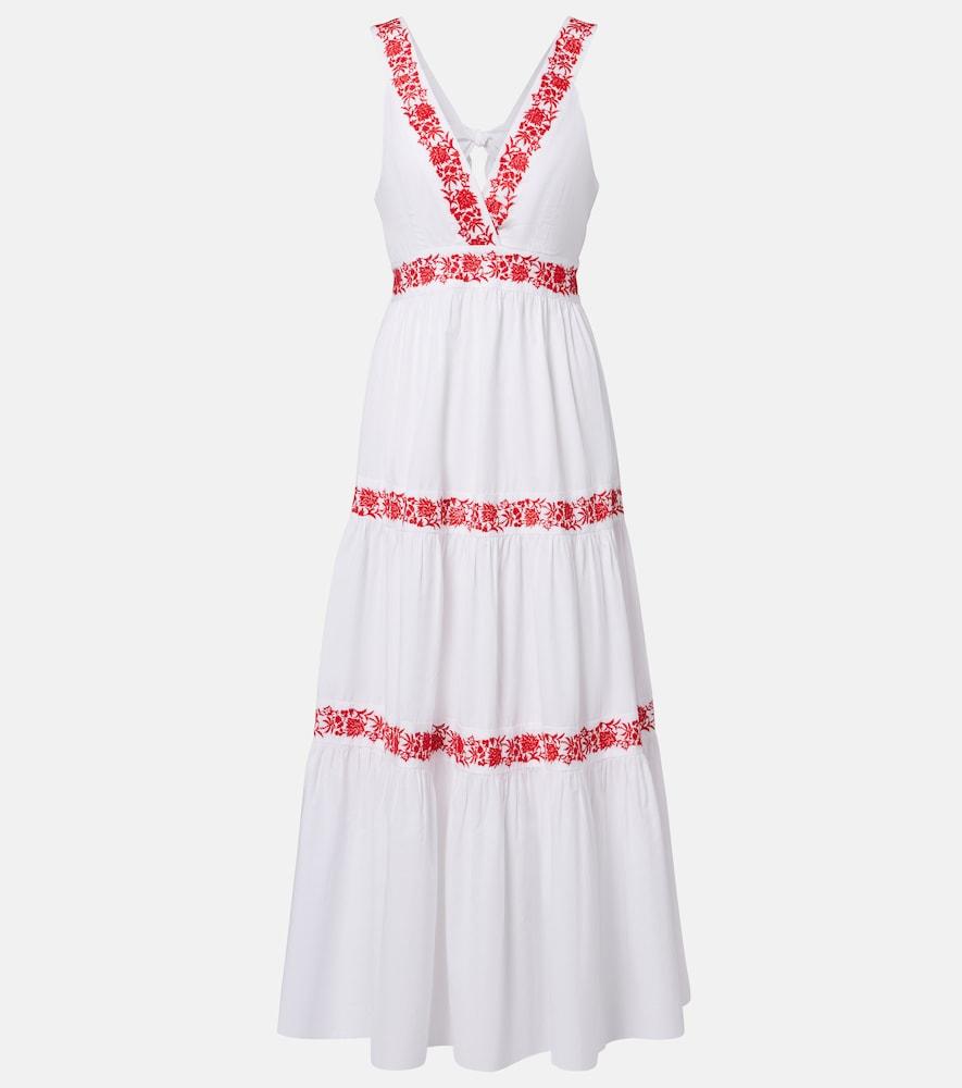 heidi klein petalia embroidered cotton midi dress