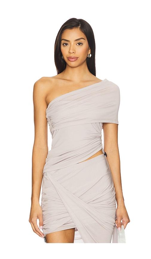 helmut lang asymmetric protect top in light grey. - size l (also in m)