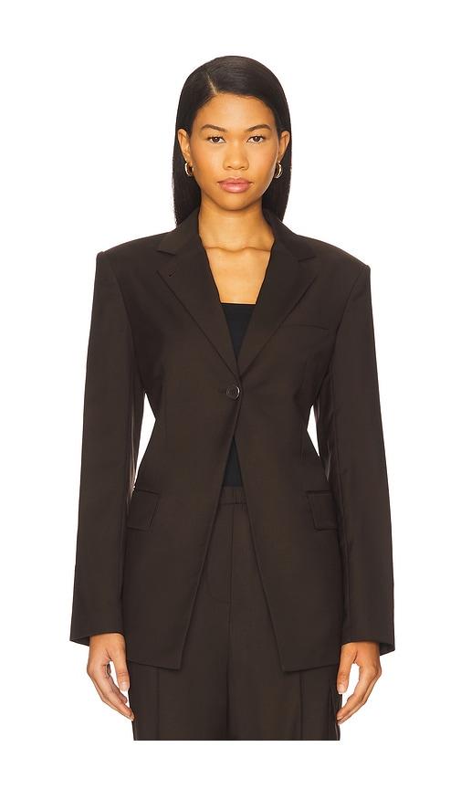 helmut lang cut away blazer in brown. - size 10 (also in 2, 4)