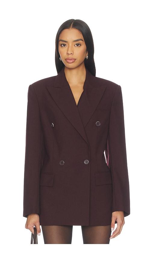 helmut lang double breasted belt blazer in brown. - size 0 (also in 2, 4, 6)