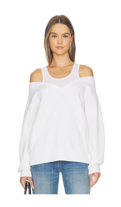 helmut lang double layer v neck top in ivory. - size m (also in s)