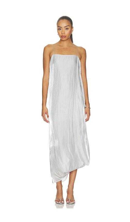 helmut lang fluid slip dress in grey. - size 2 (also in 4, 6)