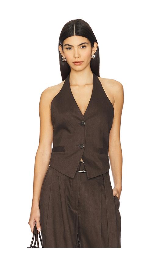 helmut lang halter vest in chocolate. - size 2 (also in 4, 6)