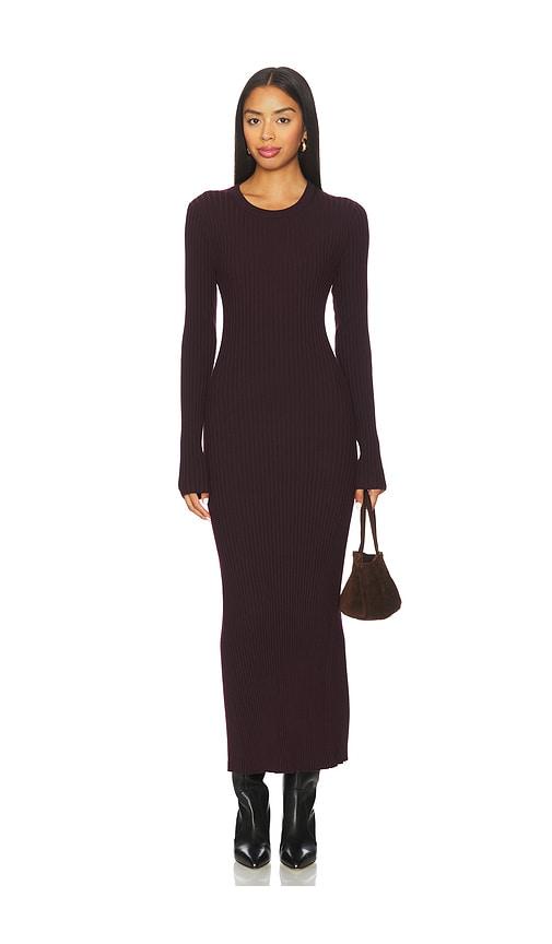 helmut lang open back rib dress in purple. - size m (also in s, xs)