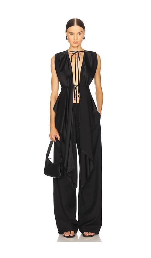 helmut lang scarf drape top in black. - size m/l (also in xs/s)