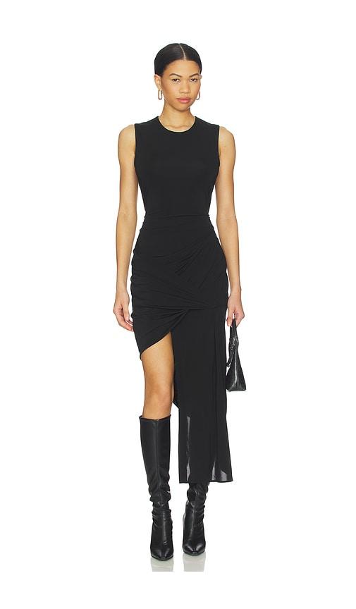 helmut lang twist drape dress in black. - size m (also in s, xs)