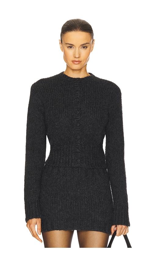 helsa annabelle cardigan in charcoal. - size l (also in m)
