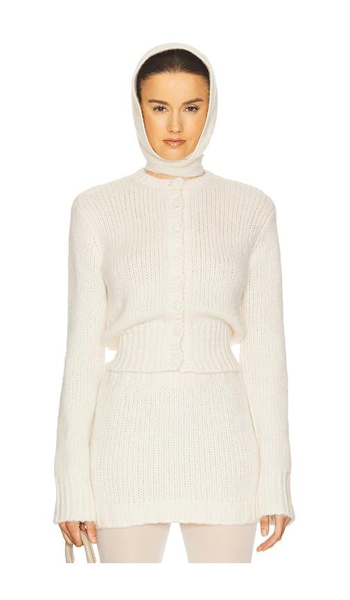 helsa annabelle cardigan in ivory. - size l (also in m)